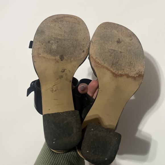 Sz 7 Women’s Vintage Charles David Black Chunky Buckle Heel Sandal - Picture 5 of 7